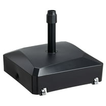 BPS Heavy Duty Fillable Patio Umbrella Base with 4 Wheels, 2 Locks and Adjustable Knob - Black