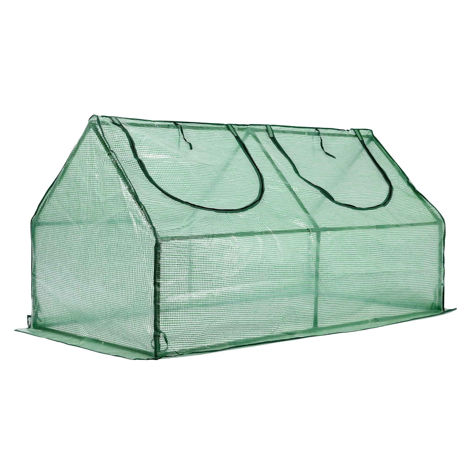 BPS Mini Greenhouse with 2 Zipper Doors, Portable Garden Greenhouse with Roll-up Zipper Doors, UV-Protected for Indoor Outdoor Plants and Herbs, 4'x2'x2', Green