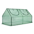 thumbnail image 1 of BPS Mini Greenhouse with 2 Zipper Doors, Portable Garden Greenhouse with Roll-up Zipper Doors, UV-Protected for Indoor Outdoor Plants and Herbs, 6'x3'x3', Green, 1 of 8