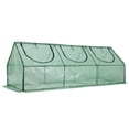 thumbnail image 1 of BPS Mini Greenhouse with 3 Zipper Doors, Portable Garden Greenhouse with Roll-up Zipper Doors, UV-Protected for Indoor Outdoor Plants and Herbs, 9'x3'x3', Green, 1 of 8