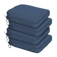 thumbnail image 1 of BPS Outdoor Dining Chair Cushions Set of 4, Waterproof Patio Furniture Seat Cushions, Outdoor Chair Pads with Ties, 20 x 19 inch, Navy Blue, 1 of 8