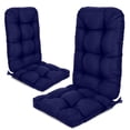 thumbnail image 1 of BPS Outdoor Adirondack Chair Cushions, 49x20.5x5 Inch Patio Rocking Chair Seat Cushion, Tufted Pads Set of 2, Dark Blue, 1 of 9