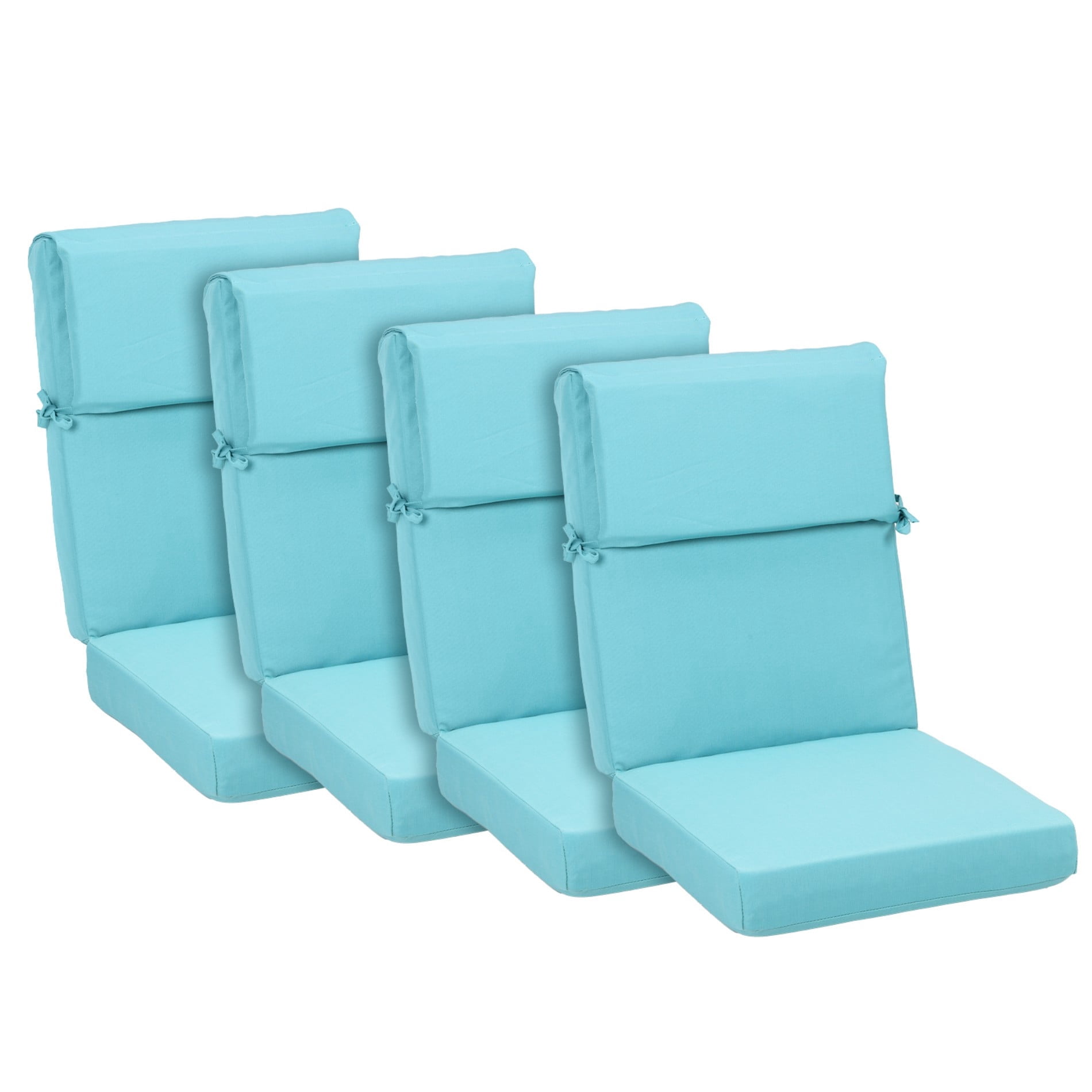 BPS Outdoor Chair Cushions for Patio Furniture, 20x20x4.1 Inch Water-resistant & Fade-Resistant, Set of 4, Blue