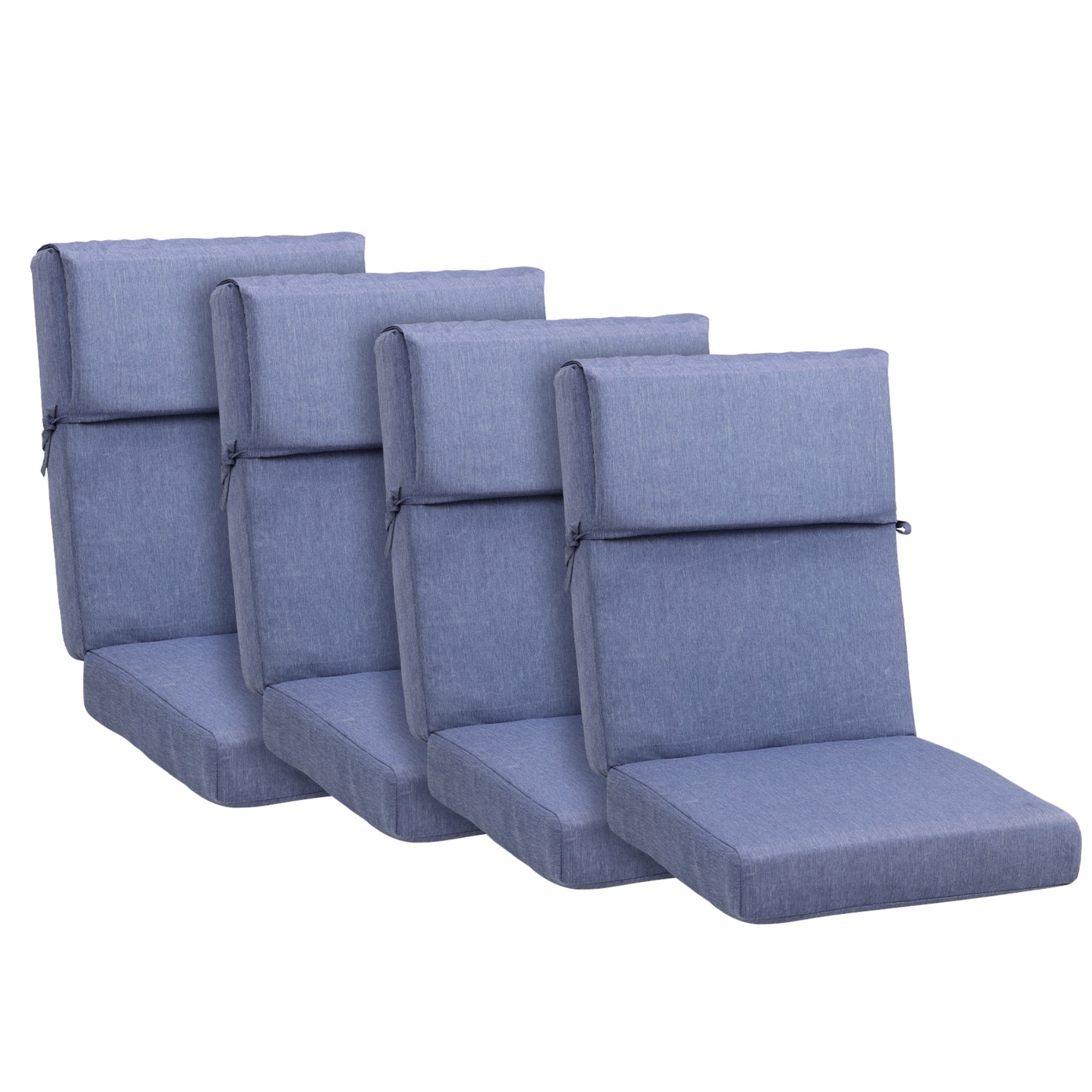 BPS Outdoor Chair Cushions for Patio Furniture, 45x20x4.1 Inch Water-resistant & Fade-Resistant, Set of 4, Chambry Blue