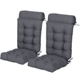 thumbnail image 1 of BPS Outdoor Patio Rocking Chair Cushion, Waterproof Fade-Resistant High Back Cushions, Tufted Pads with Ties, Set of 2, Dark Gray, 1 of 8