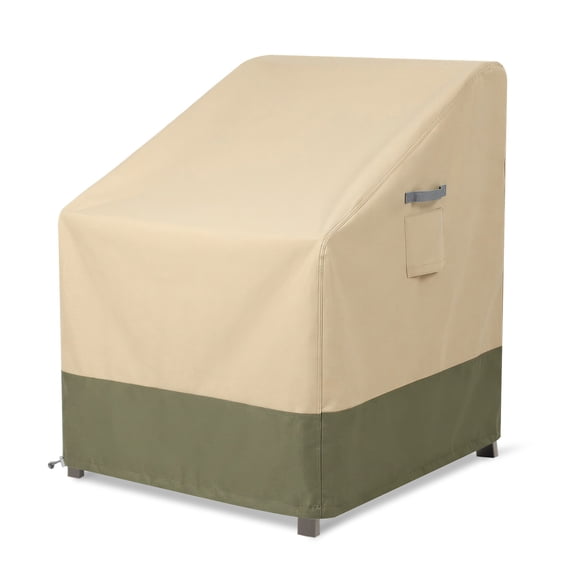 BPS Patio Chair Cover for Lawn Deep Seat and Deck Swivel Chairs, 600D Waterproof Cover with Attached Storage Bag and Reflective Handles for Outdoor Furniture, 28''W x 34''D x 38''H