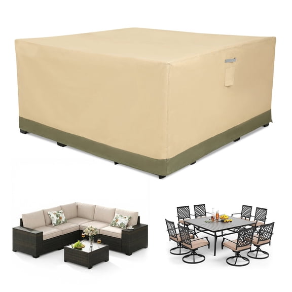 BPS Patio Furniture Cover for Outdoor Table and Chairs, 600D Waterproof and Anti-UV Patio Sectional Set Cover for Outside General Purpose Furniture, 86''L x 86''W x 32''H