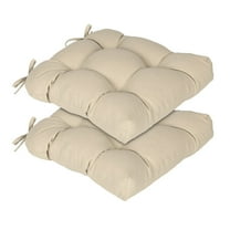 BPS Tufted Outdoor Chair Cushions Set of 2, Patio Dining Chair Pads 19x19x5 Inch, Khaki