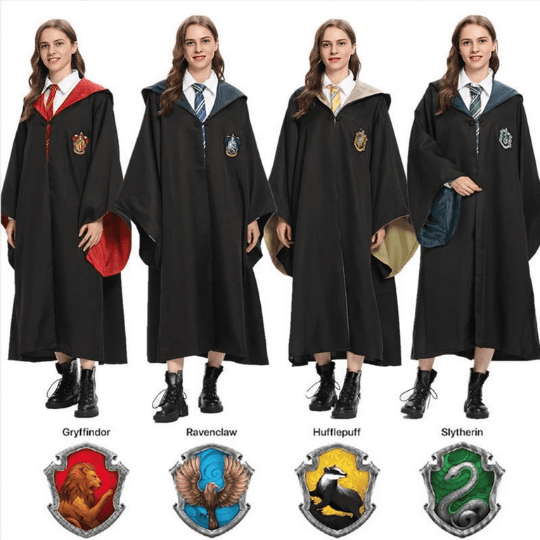 BPURB Harry Potter Robe, Deluxe Wizarding World Hogwarts House Themed Robes  for Adults, Dress Up Costume Accessory 