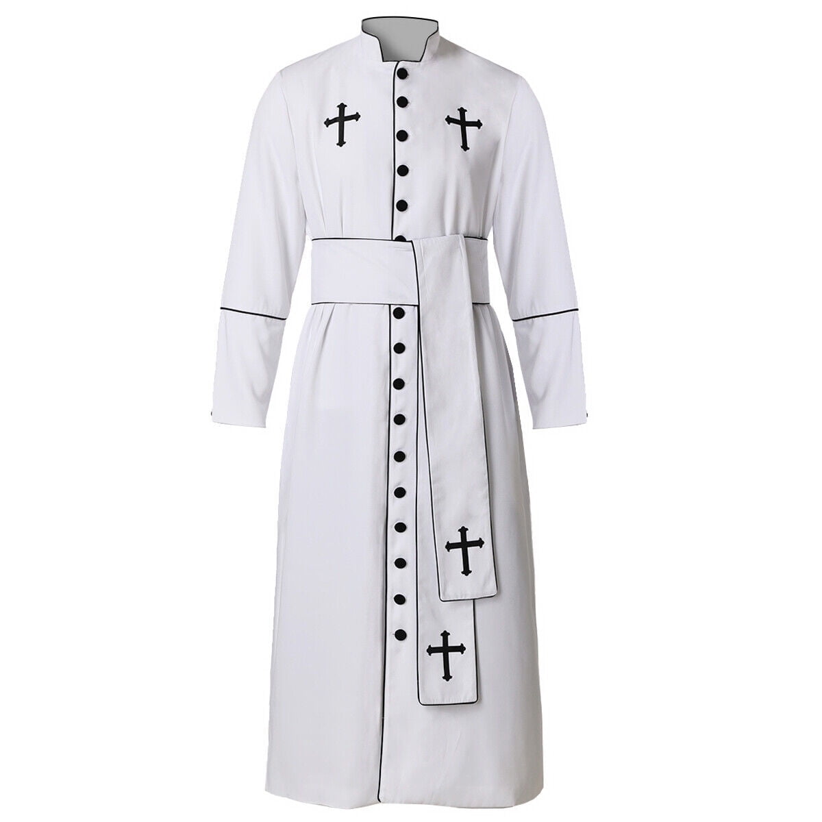 BPURB Unisex Clerical Clergy Robe for Pulpit with Sleeves Black