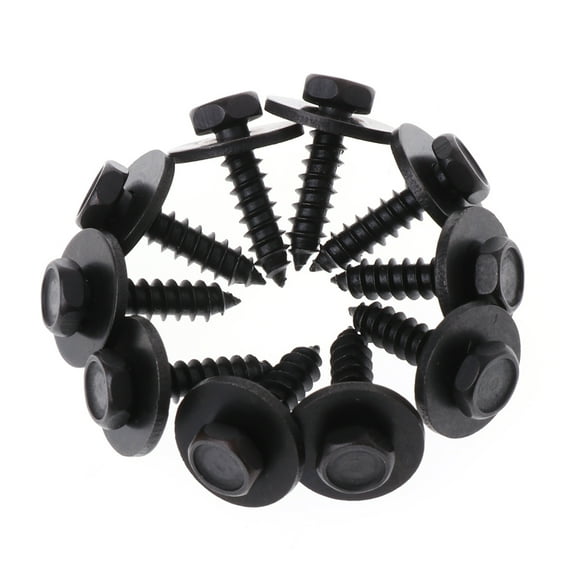 BQBQERT 10 Pcs 4.8x19mm Self-Tapping Screws Captive Loose Washer 8mm for Head Black