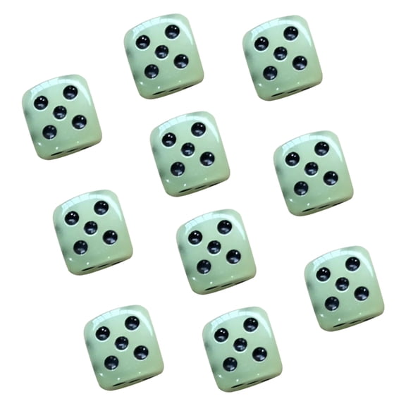 BQBQERT 10 Pcs Six Sided Dices Acrylic Dices Board Game Acessories Table Game Dices Glow in Dark Dices for Game