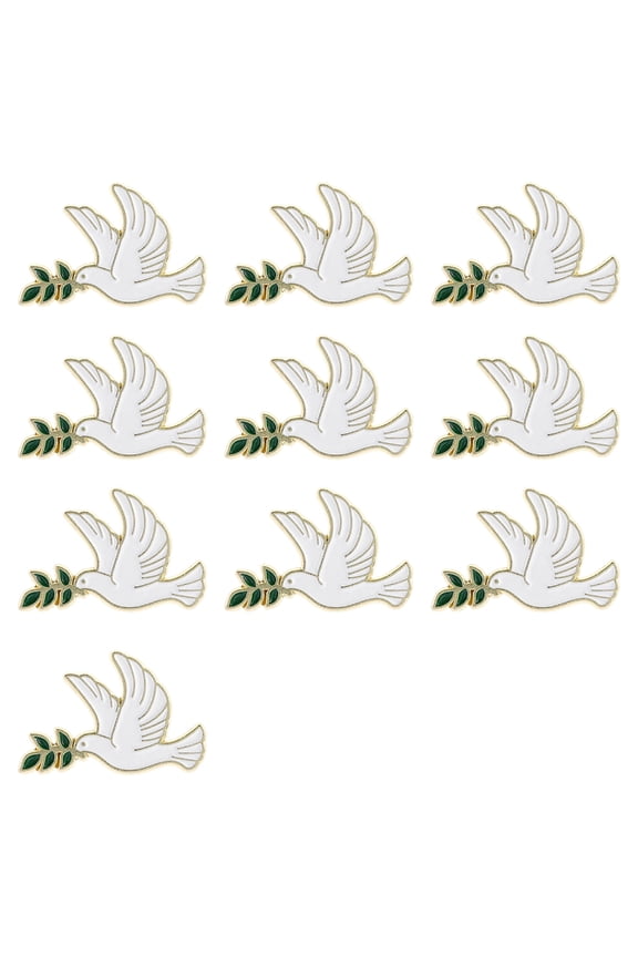 10 Piece Peace Symbol Brooch Badge Pin With Tree Branch Detail Shape For Weddings Business Meetings Everyday Wear