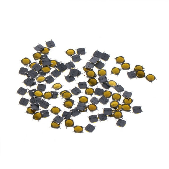 BQBQERT 100 Pcs 4x4x0.7mm 4 Pin Momentary Push Button