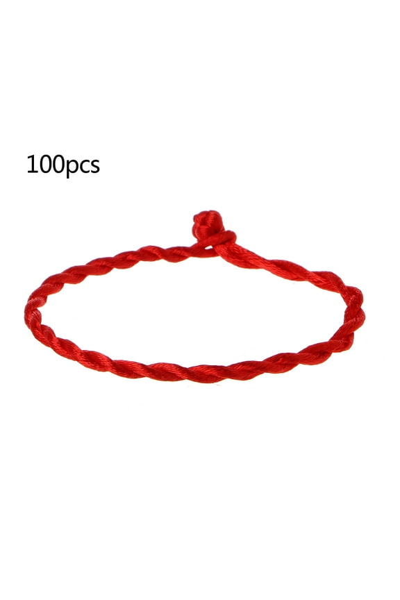 100PCS Red String Kabbalah Bracelets Ethnic Red Rope Lanyard Accessory Jewelry
