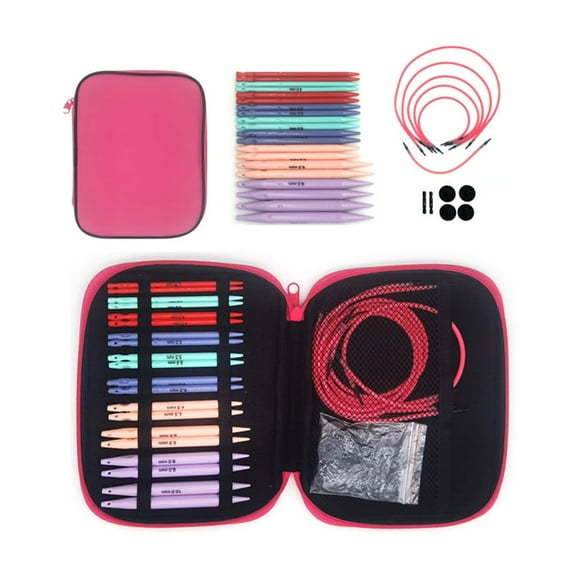 BQBQERT 10Pairs Interchangeable Knitting Needle Set 3mm-6.0mm with Case ABS Circular Knitting Needle for Weaving Knitting