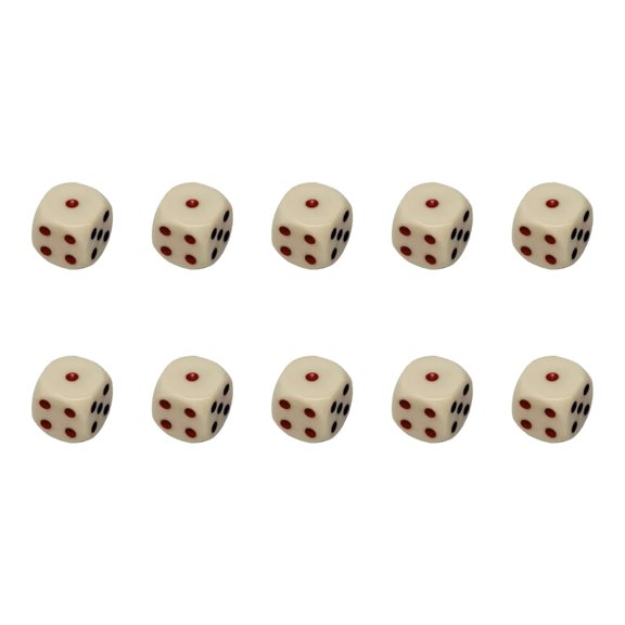 BQBQERT 10Pcs Acrylic Six Sided Dices Set Mult Sided Table Game Round Corner Role Playing Dices Board Games Accessories