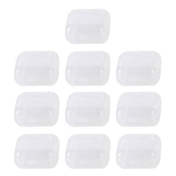 BQBQERT 10Pcs Empty Hinged Boxes for Beads Clear Storage Containers Box with Hinged Lids Transparent Case