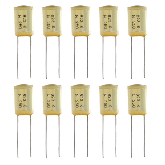 BQBQERT 10Pcs Premium Electronic Capacitors 250V 823K with Two Metal Pins for Guitar Sound and Circuit Integration