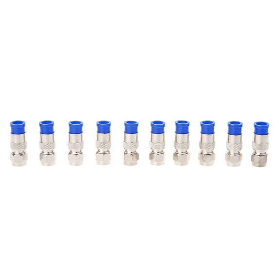 BQBQERT 10Pcs RG6 RG59 F Compression Connectors Coaxial Coax Cable Fitting Tools O-Ring