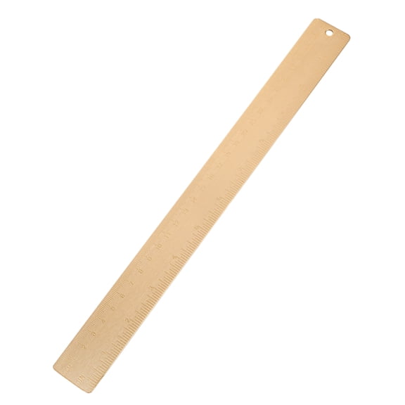 BQBQERT 12" 30cm Retro Brass Ruler 1.5mm Thickness Stationery Measuring Tool