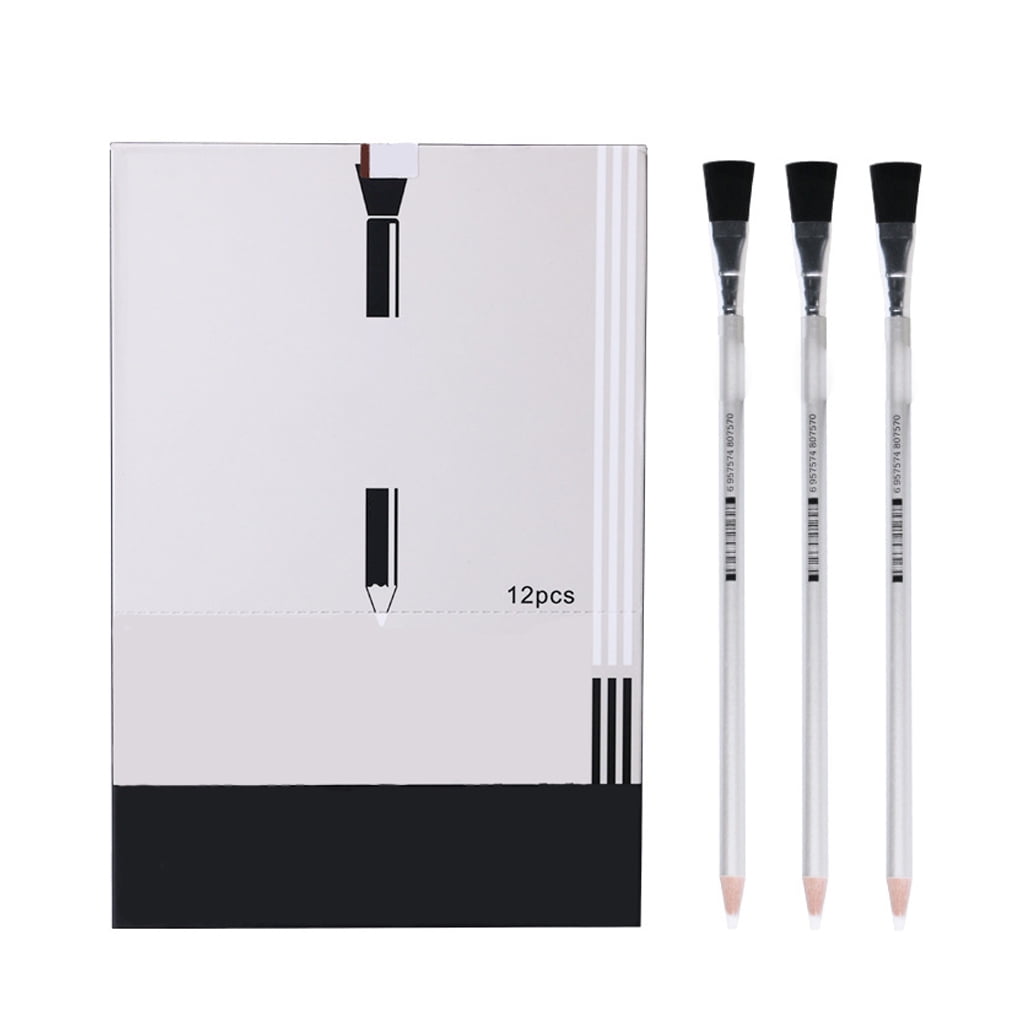 BQBQERT 12 Pcs Sketch Erasers Set Erasers Pens with Brush Foldable Holder Fit for Charcoal Pencils Colored Illustrations
