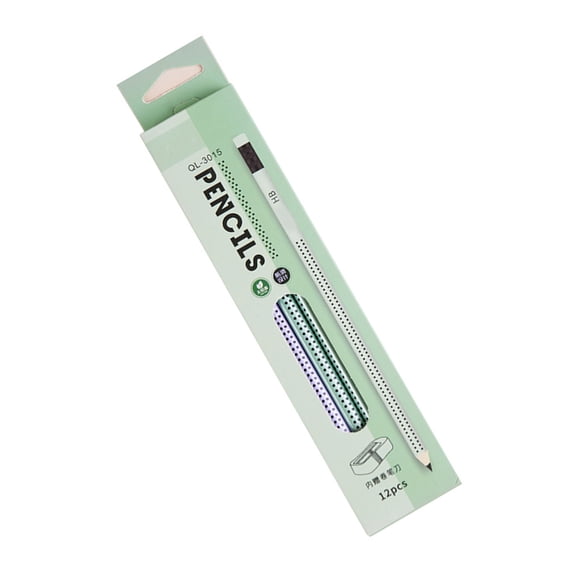 BQBQERT 12PCS Wood Pencil Triangular Grip Pencils with Built In Erasers for Adults Students Artists Drawing Writing