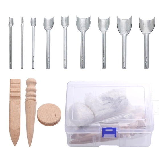 BQBQERT 12Pcs Half-Round Cutter Punching Tool Wood Leather Edging Slicker Tool for Leather Belt Wallet Bag, Clothing, Repair