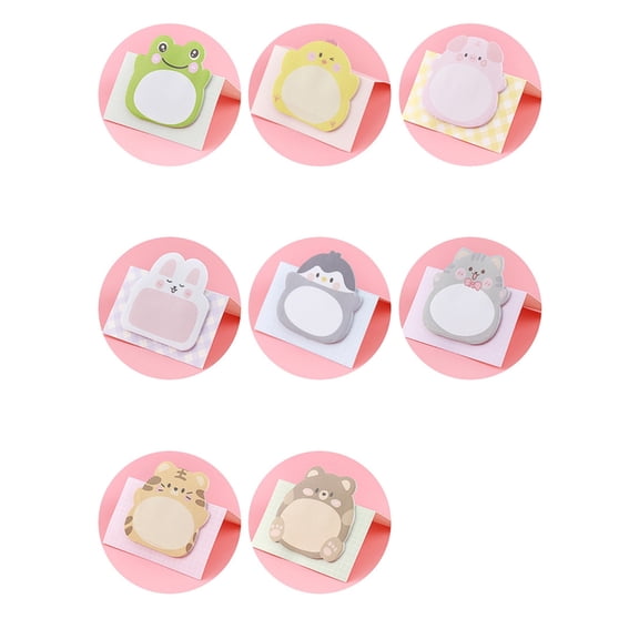 BQBQERT 160Sheet Cartoon Animal Notes Adheive Note Paper 60x58mm Small Notes Pad Small Notepads Pocket Memopad for Writing