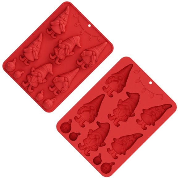 BQBQERT 2 Pack Christmas Gnomes Bakewares Silicones Mold Nonstick Easy Perfect For Cakes DIYer Holiday Treats