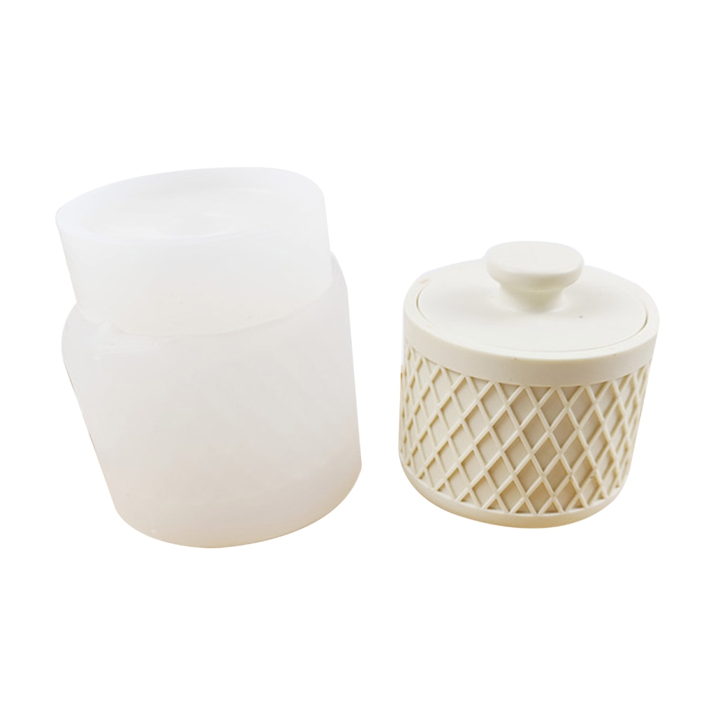 BQBQERT 2 Pcs Epoxy Resin Silicone Birthday Candle Cup Jar Storage Box Mold for Home Decoration Jewelry Storage
