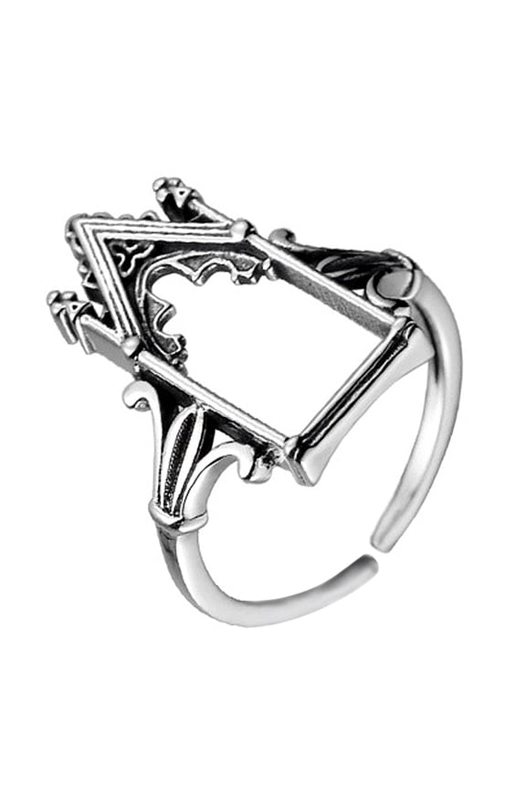 2022 Fashion Trend Jewelry Rings Fade Metal Copper Rings Gothic Castle Rings