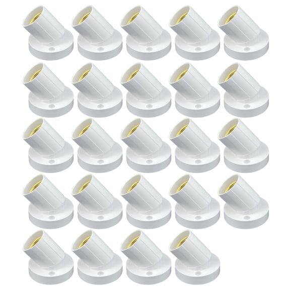 BQBQERT 24PCS E27 Angled Screw Lamp Holder 90 Degree Angled Design Wall Mounted Socket PC Construction