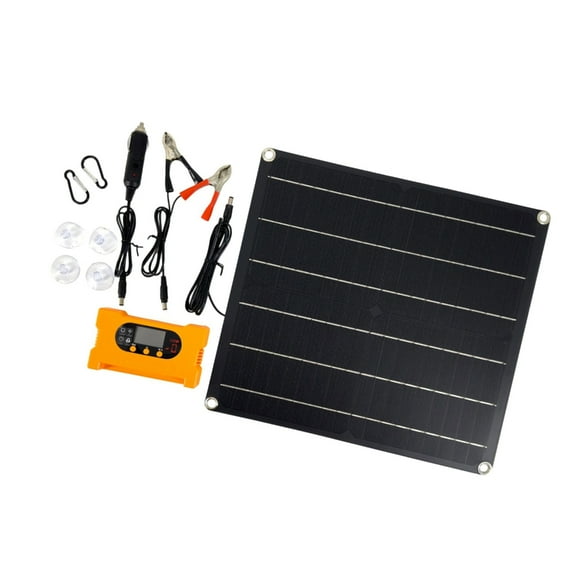 BQBQERT 25W 18V Solar Panel Kits Portable Outdoor Emergencies Power Solar Charging Panel with Charging Controller Easy to Use