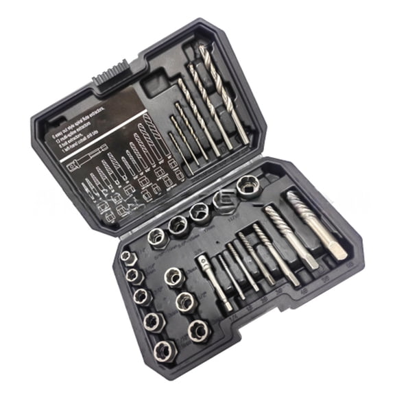 BQBQERT 26Pcs Damaged Screw Extractor Drill Bit Set Screw Extractor for Bolt Extractor with Storage Case