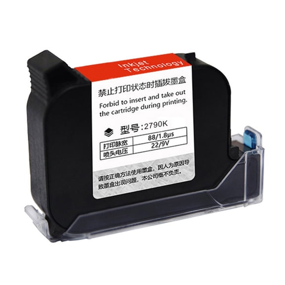 BQBQERT 2790K Fast Dry Solvent Cartridge 600DPI 12.7mm Handheld Thermal Inkjet Printer Inkjet Black 42ml