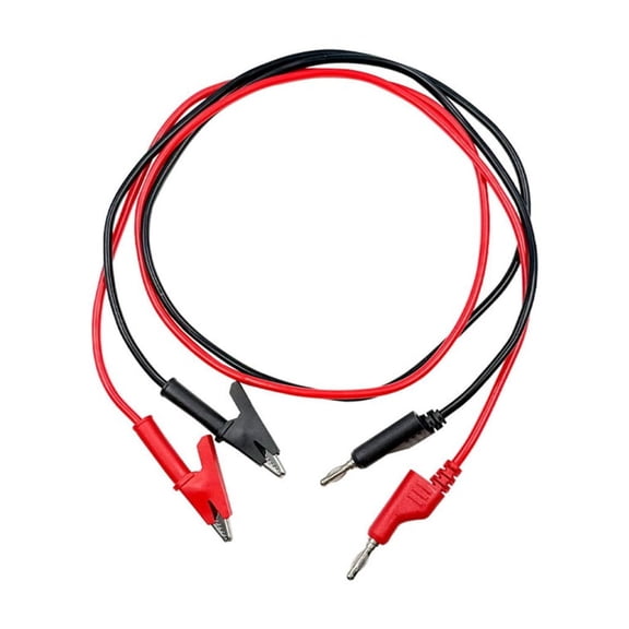 BQBQERT 2Pcs Double End Leads Wire Line Silicone Banana Plug to Alligators Clip Leads Cable Leads Connector