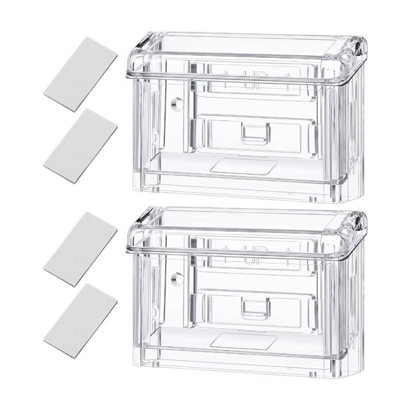 BQBQERT 2Pcs Wall Mount Name Card Organiser Display Box Clear Acrylic Business Card Holder For Desk Corporate Event