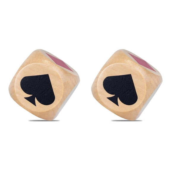 BQBQERT 2Pcs Wooden Double trumps Marker Dices Euchre Indicators Wooden Cubes Dices for Outdoor and Indoor Game