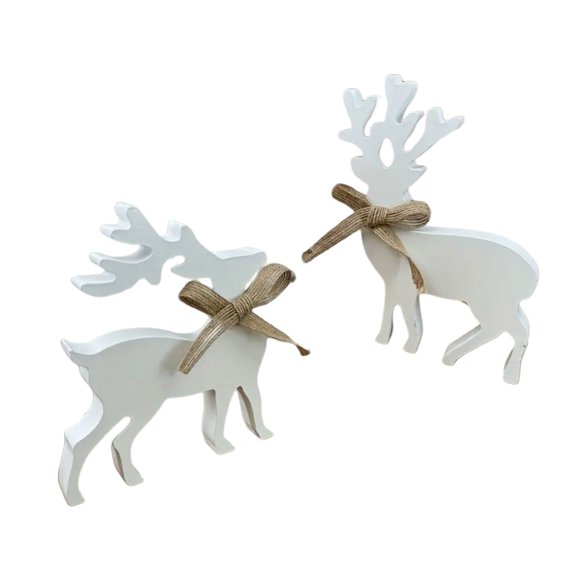 BQBQERT 2Pieces PVC Board Elks Figurines for Crafting Christmas and Enhancing Home Ambiances
