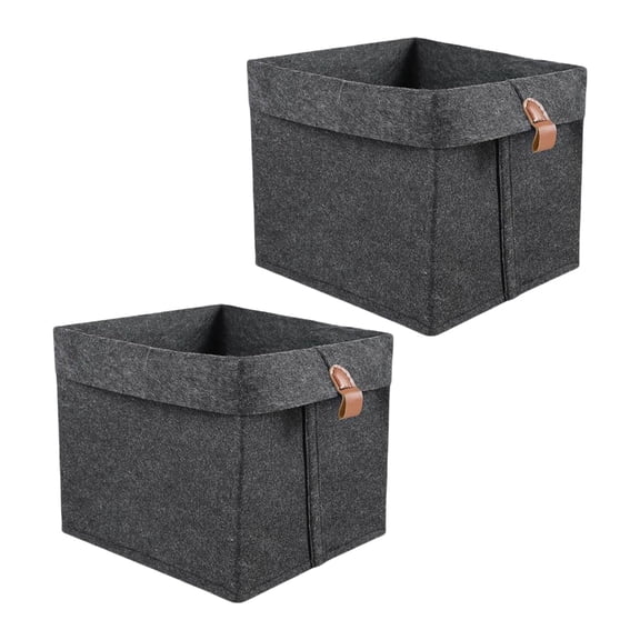 BQBQERT 2pcs Practical 12L Foldable Felt Storage Container for Kids' Toy Sturdy and for Living Room Organization