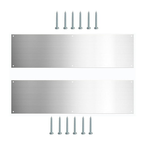 BQBQERT 2pcs Push Door Plate Stainless Steel Door Kicking Plates with Screws for Home Public Door Interior Exterior Scrat