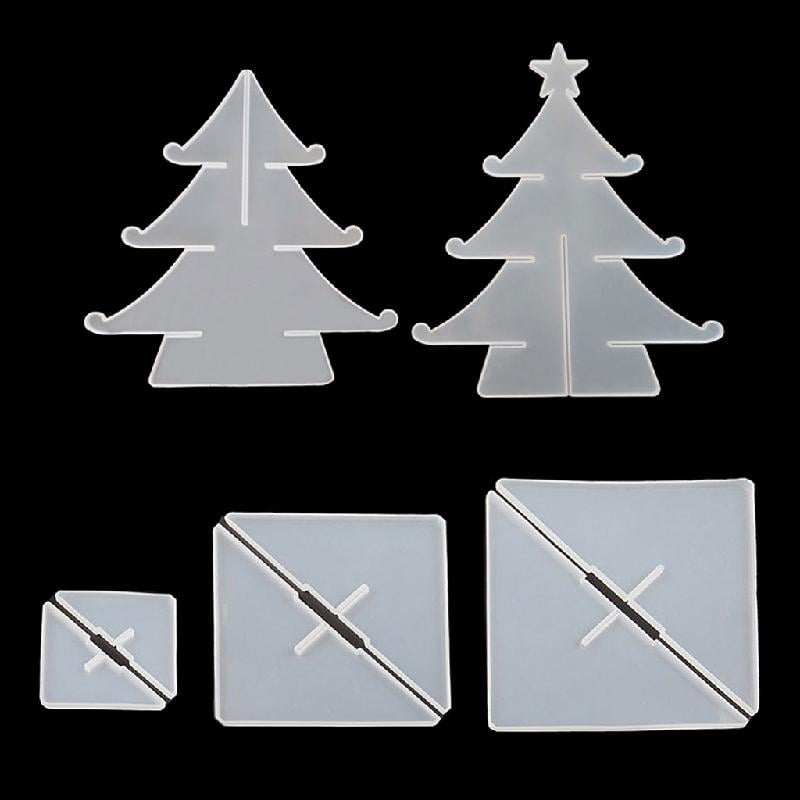 BQBQERT 3-Tier Christmas Tree Cake Stand Tray Epoxy Resin Mold Fruit Tray Silicone