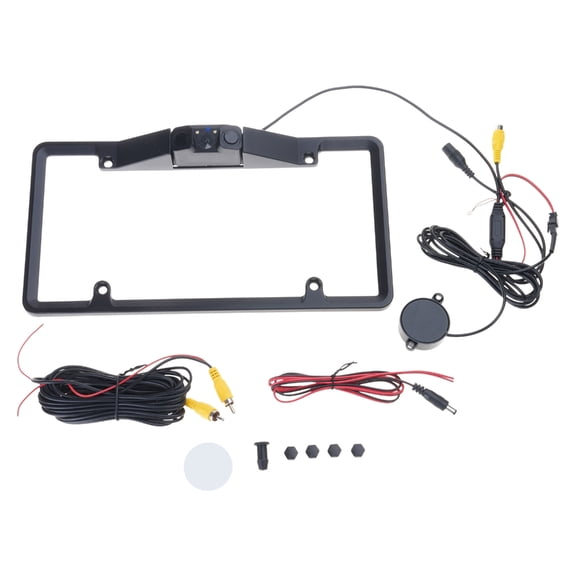 BQBQERT 3 in 1 Auto Car License Plate Frame Reverse Camera Wide Intelligent Drilling Rear View High Definition