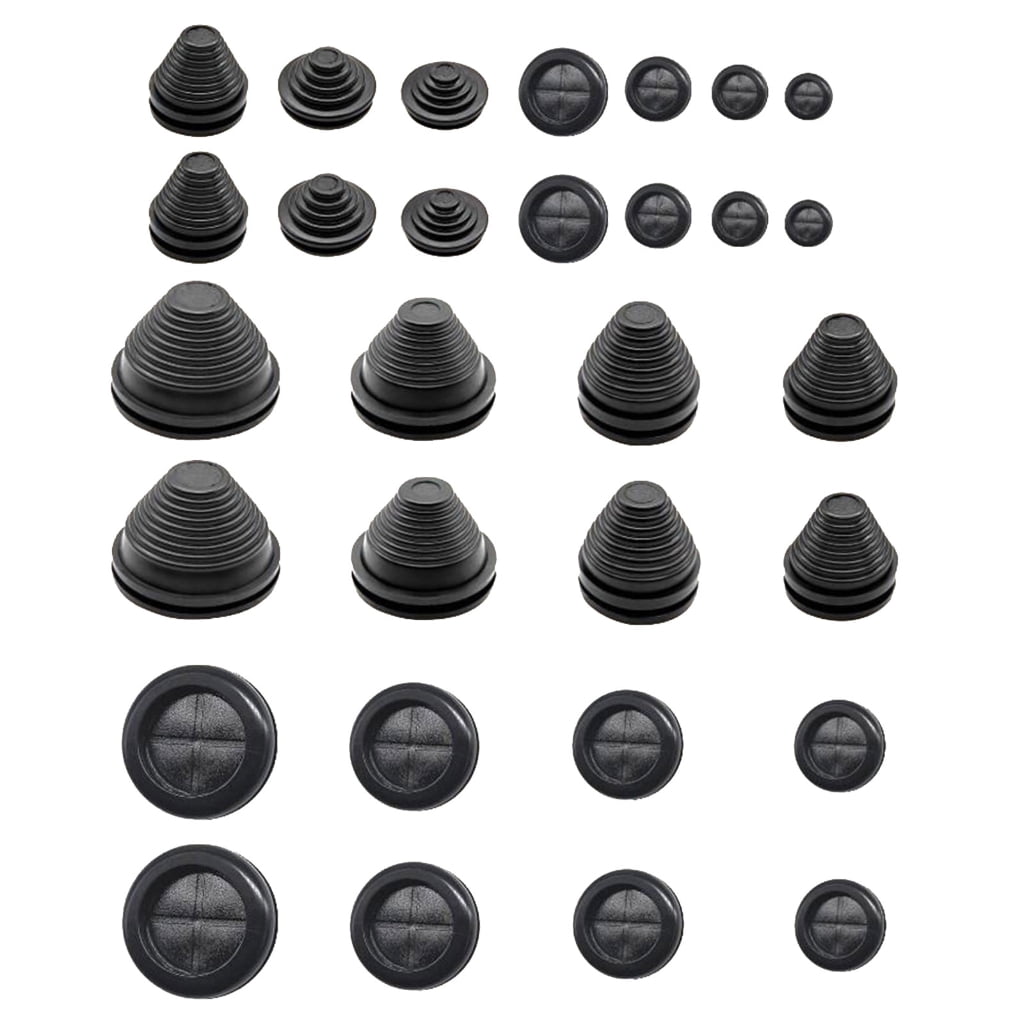 BQBQERT 30Pcs Closed Rubber Grommets Firewalls Closed Hole Plug Rubber Hole Plugs Enduring Rubber Wire Hole Plugs