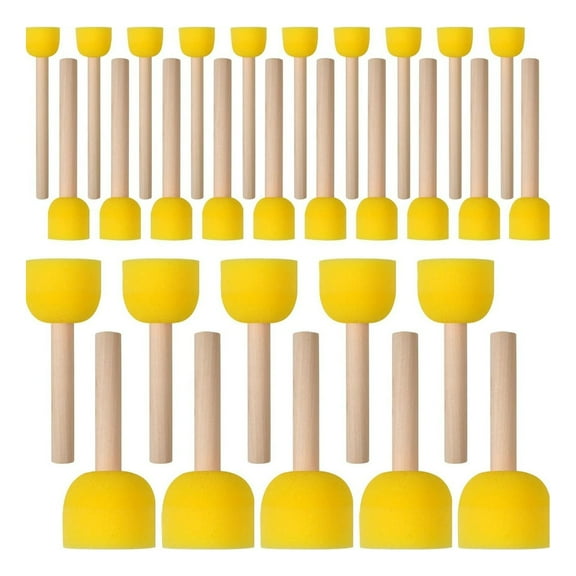 BQBQERT 30Pieces Sponge Brush Assorted Size Paint Sponges Round Sponge Brush for Art Craft, Stencil Painting