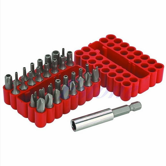 BQBQERT 33Pcs Security Bit Set Drill Star Spanner Screwdriver with Holder New