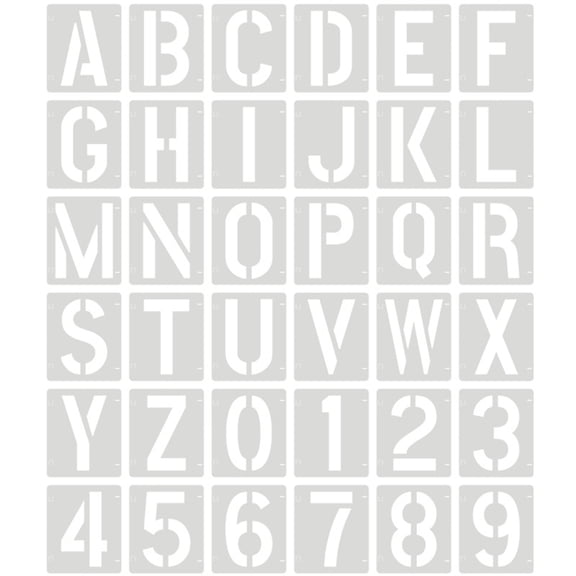 BQBQERT 36Pcs Letter and Number Stencils 10x12cm PET Painting Templates For Drawing Scrapbooking Journal Album