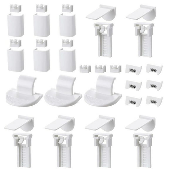 BQBQERT 36Pcs Pleated Blind Bracket Set Replacement Parts for Window Shade Roller Curtain Clamp Curtain Accessories