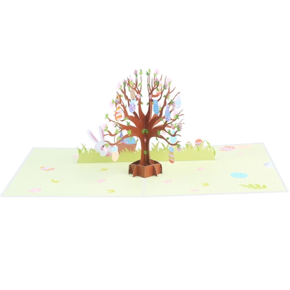 BQBQERT 3D Easter Egg Tree Rabbit Greeting Card Set Spring Season Invitation Card